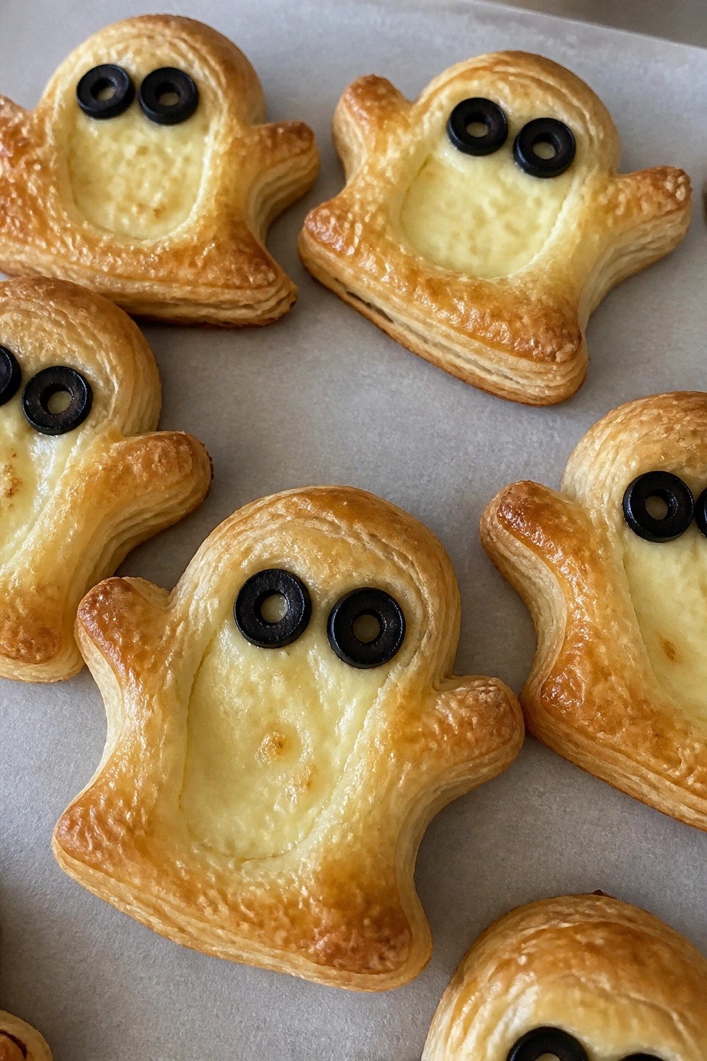 Ghostly Cheese Puff Pastries