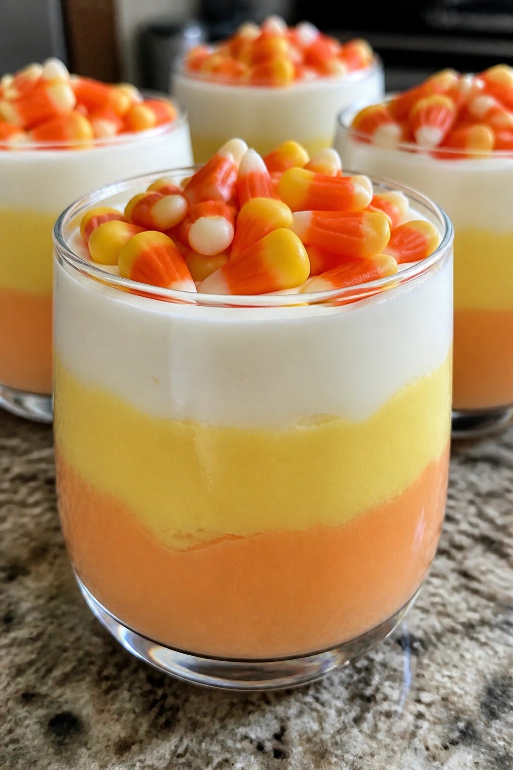 Candy Corn Yogurt Parfait Cups