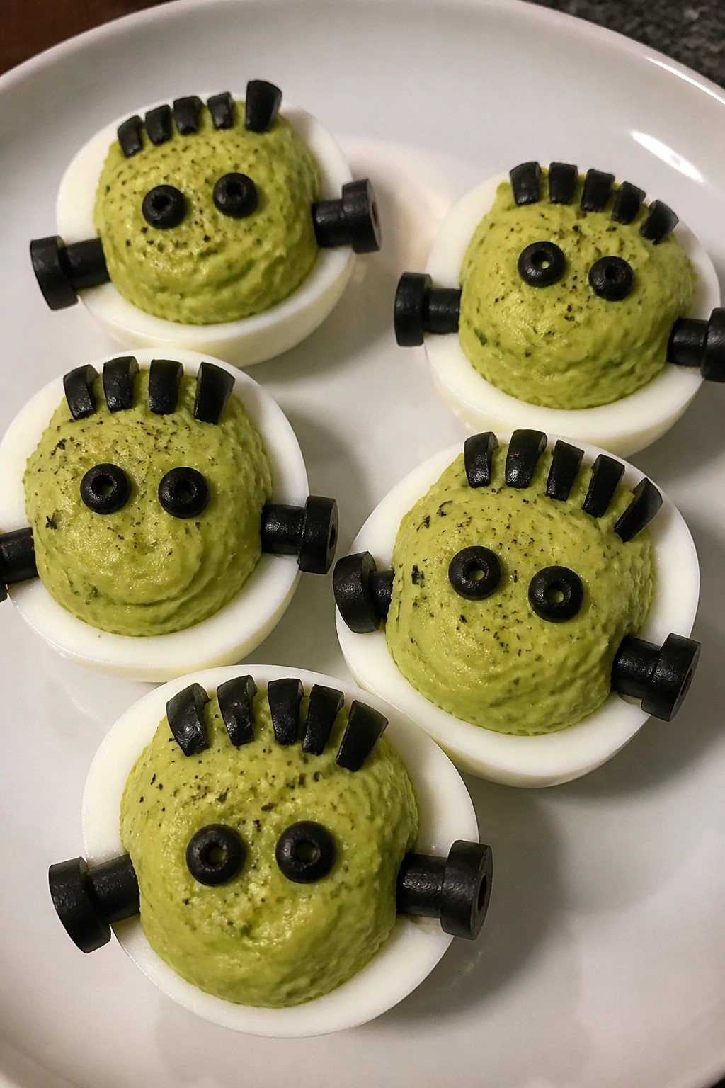 Frankenstein Avocado Deviled Eggs