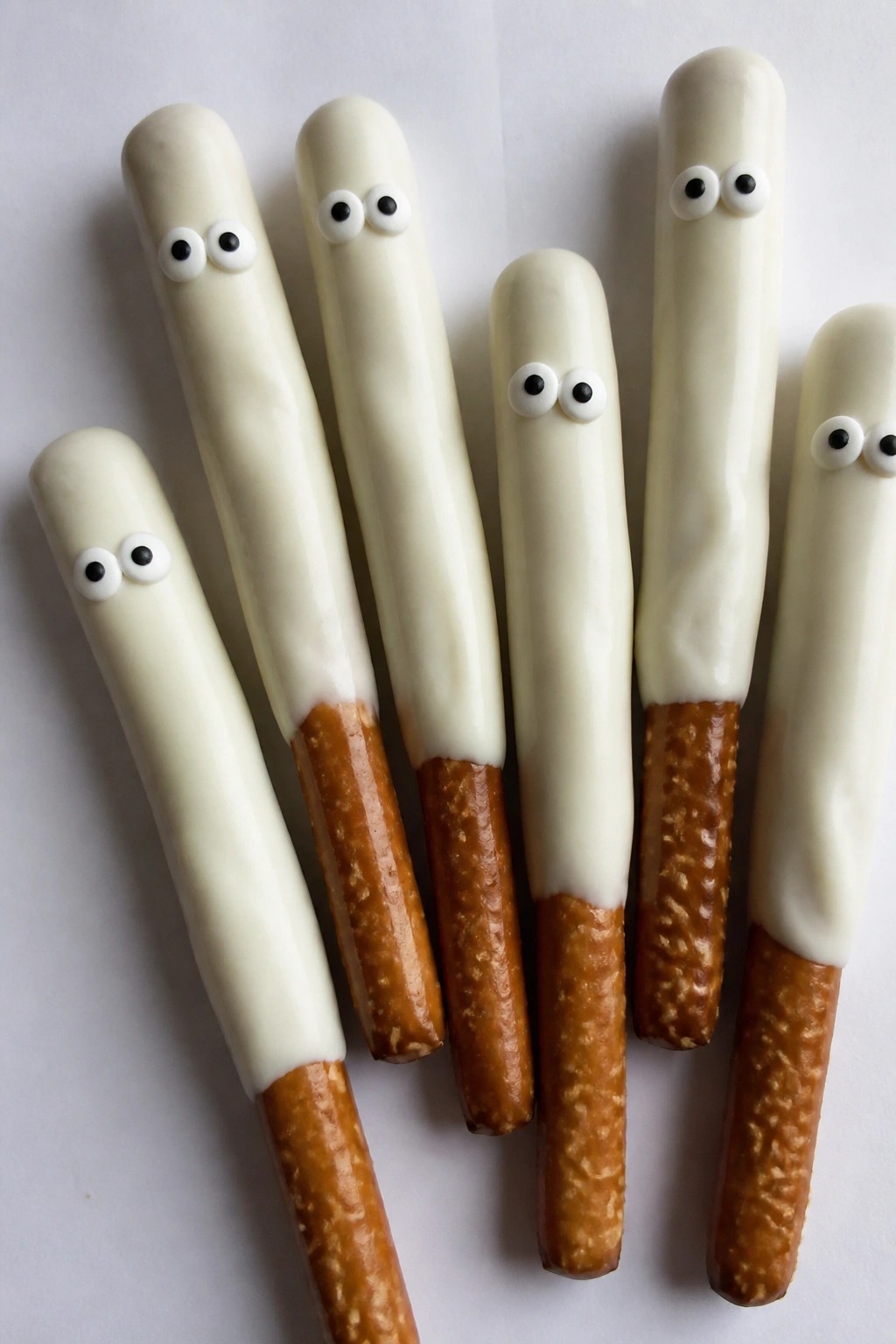 Ghostly White Chocolate Pretzel Rods