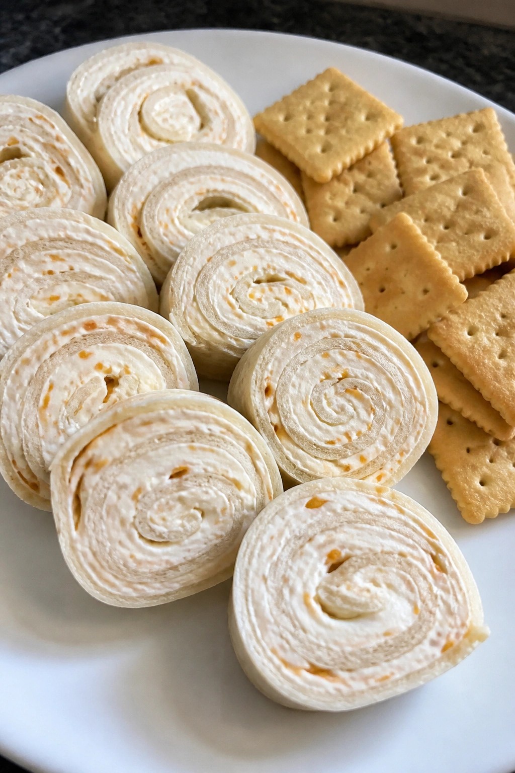 Orange Cream Cheese Pinwheels with Crackers