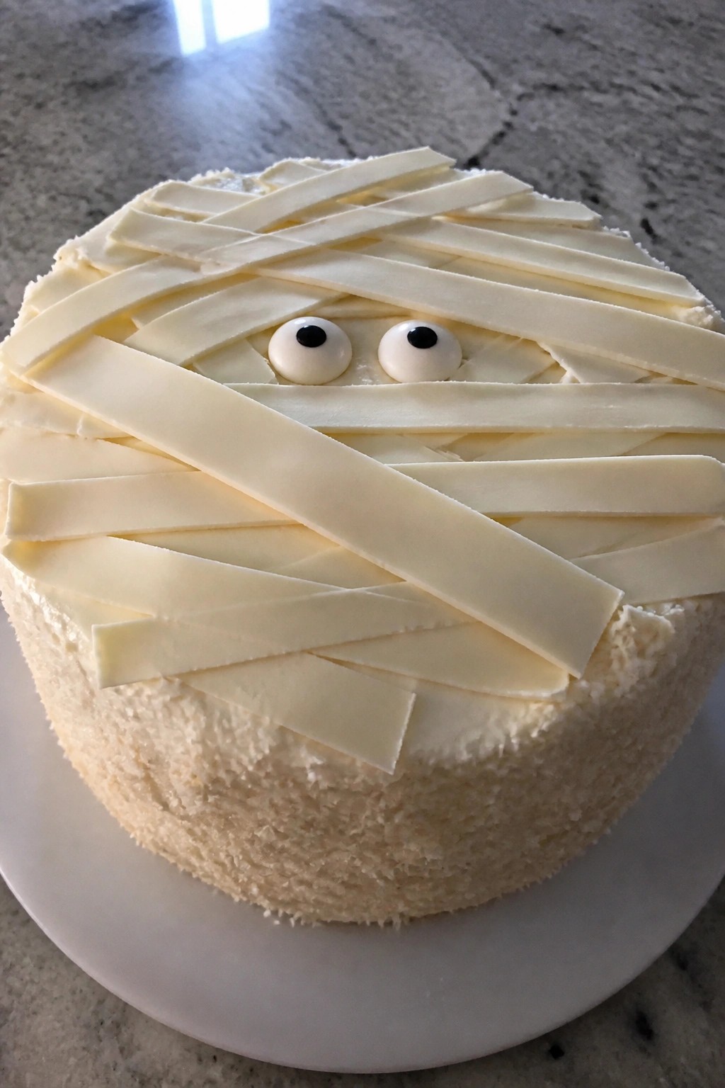 Mummy Bandage Coconut Cream Cake