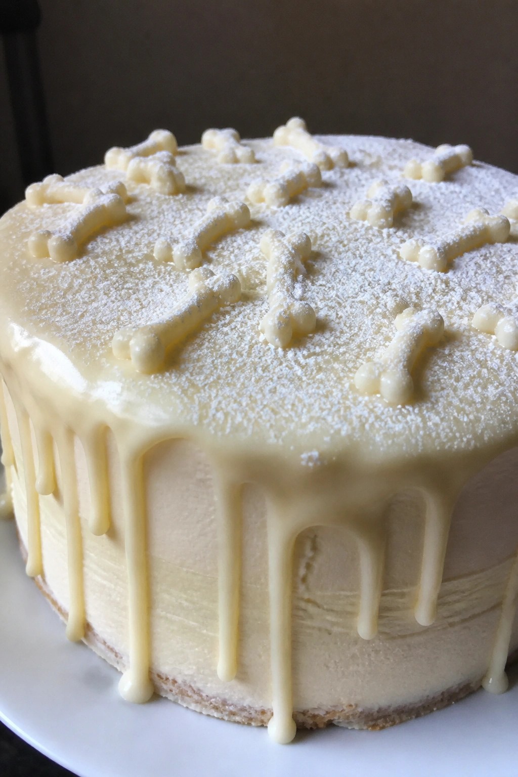 Skeleton Bone White Chocolate Drip Cake