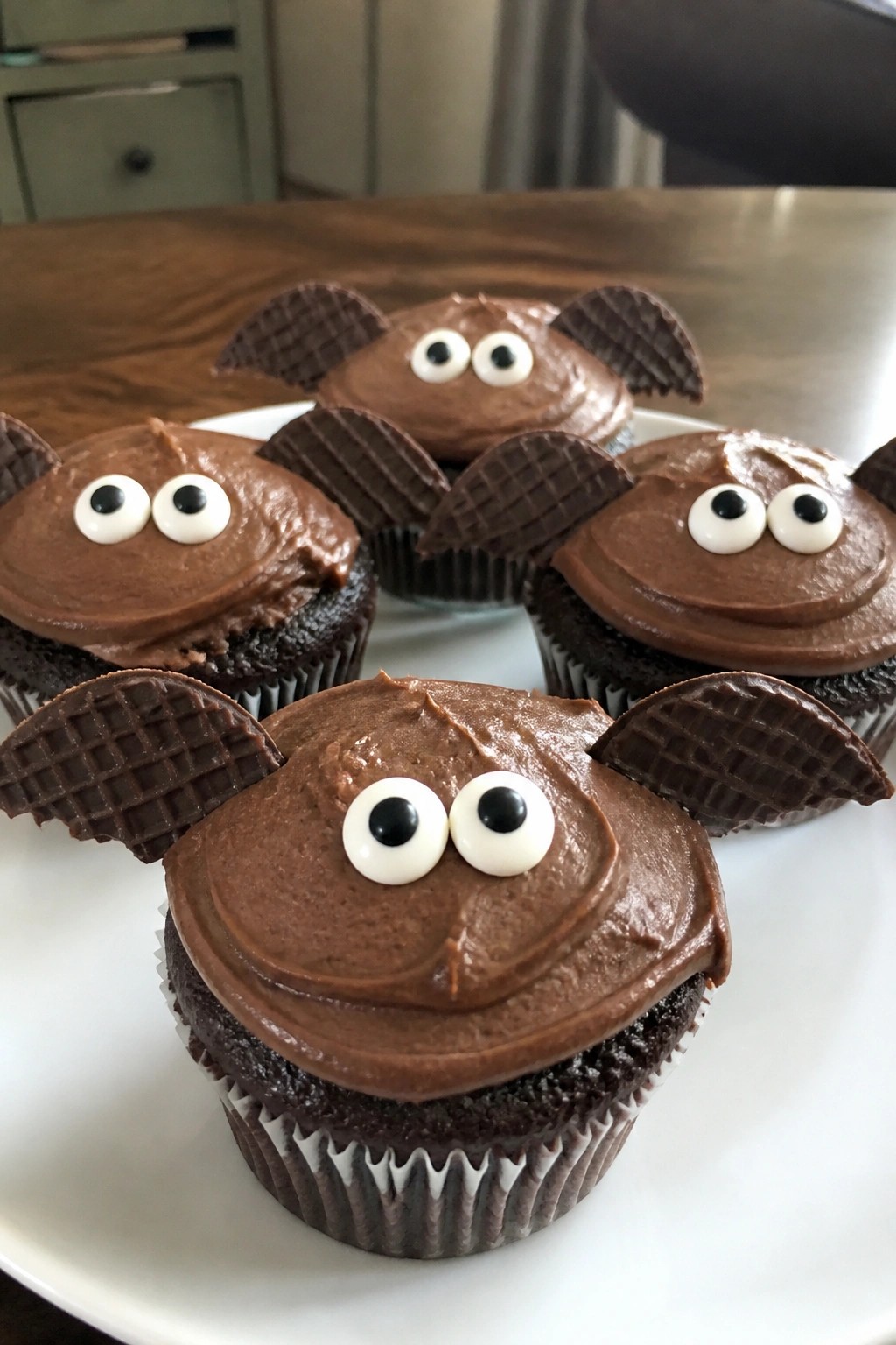 Bat Wing Chocolate Cupcakes