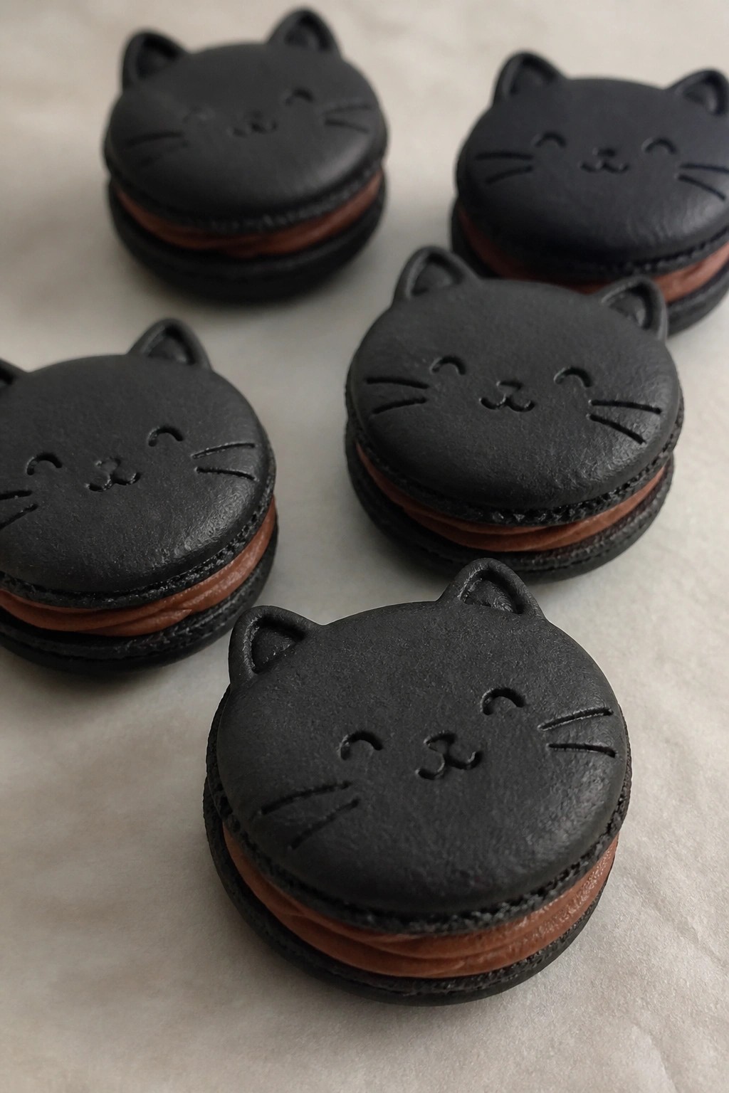 Black Cat Macaron Sandwiches