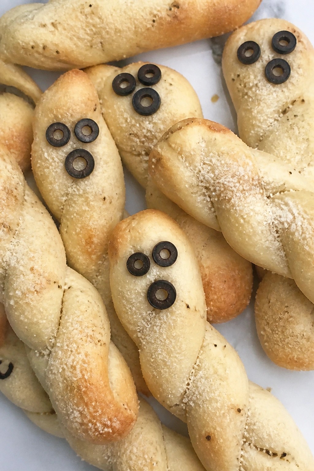 Ghostly Parmesan Breadsticks