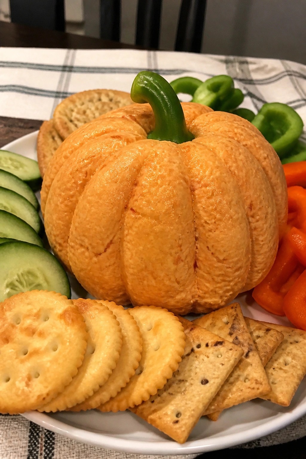 Pumpkin-Shaped Cheese Ball Platter