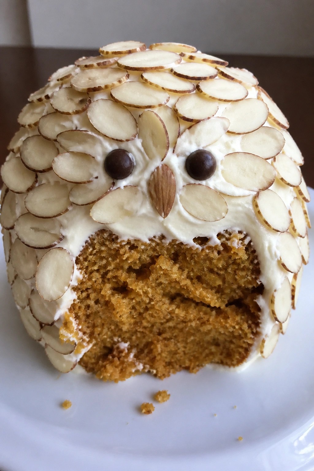 Haunted Owl Pumpkin Cake with Feathered Details