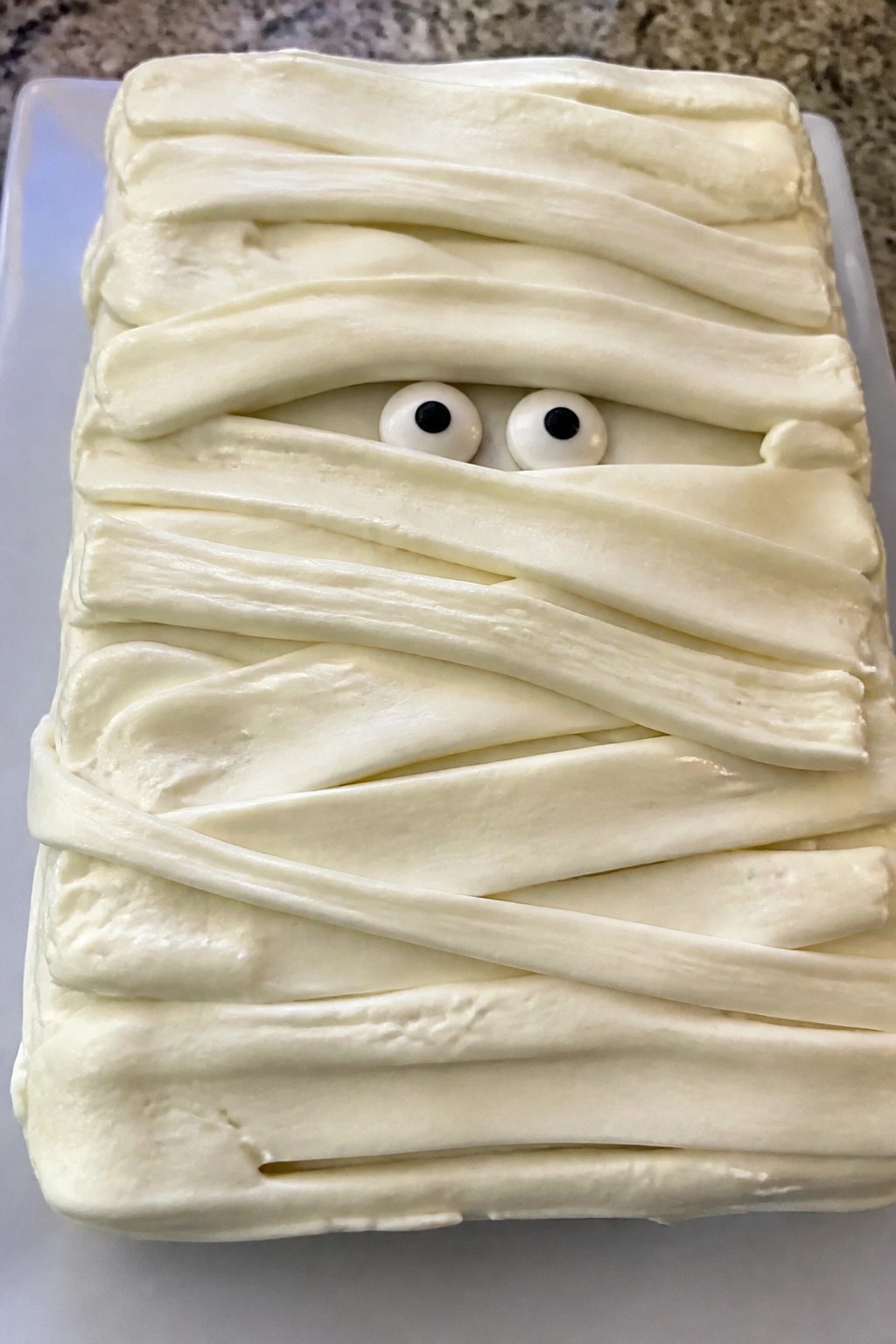 Mummy Wrapped White Chocolate Sheet Cake