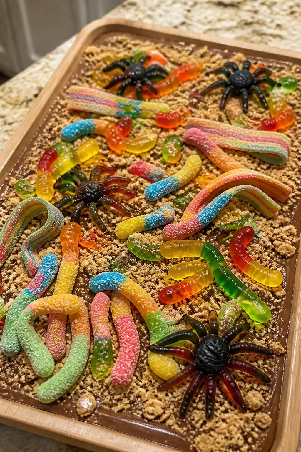 Creepy Crawly Gummy Worm and Sour Candy Board