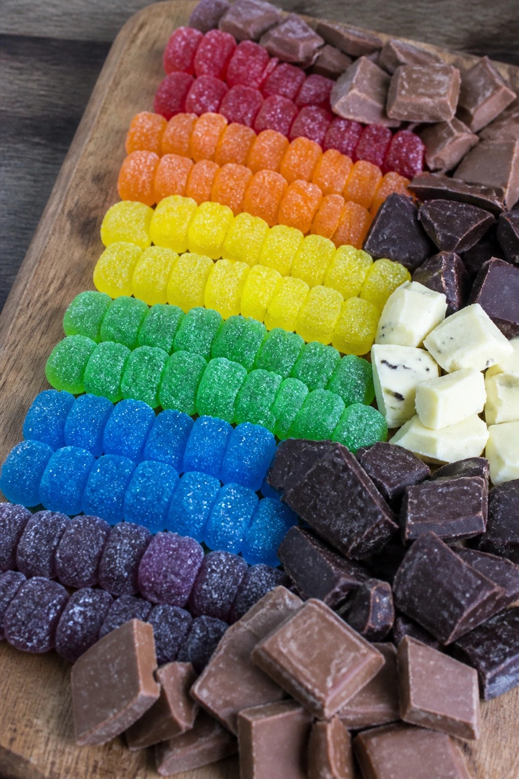Trick-or-Treat Rainbow Gummy and Chocolate Board