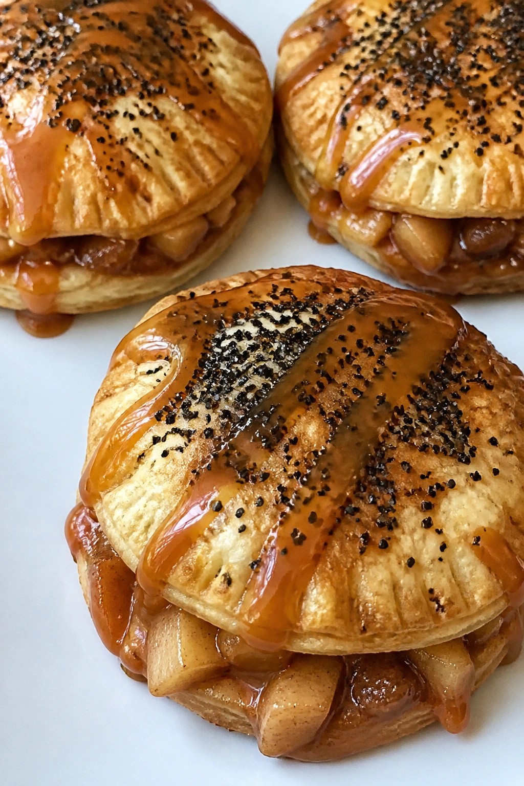 Caramel-Drizzled Apple Hand Pies with Black Sugar