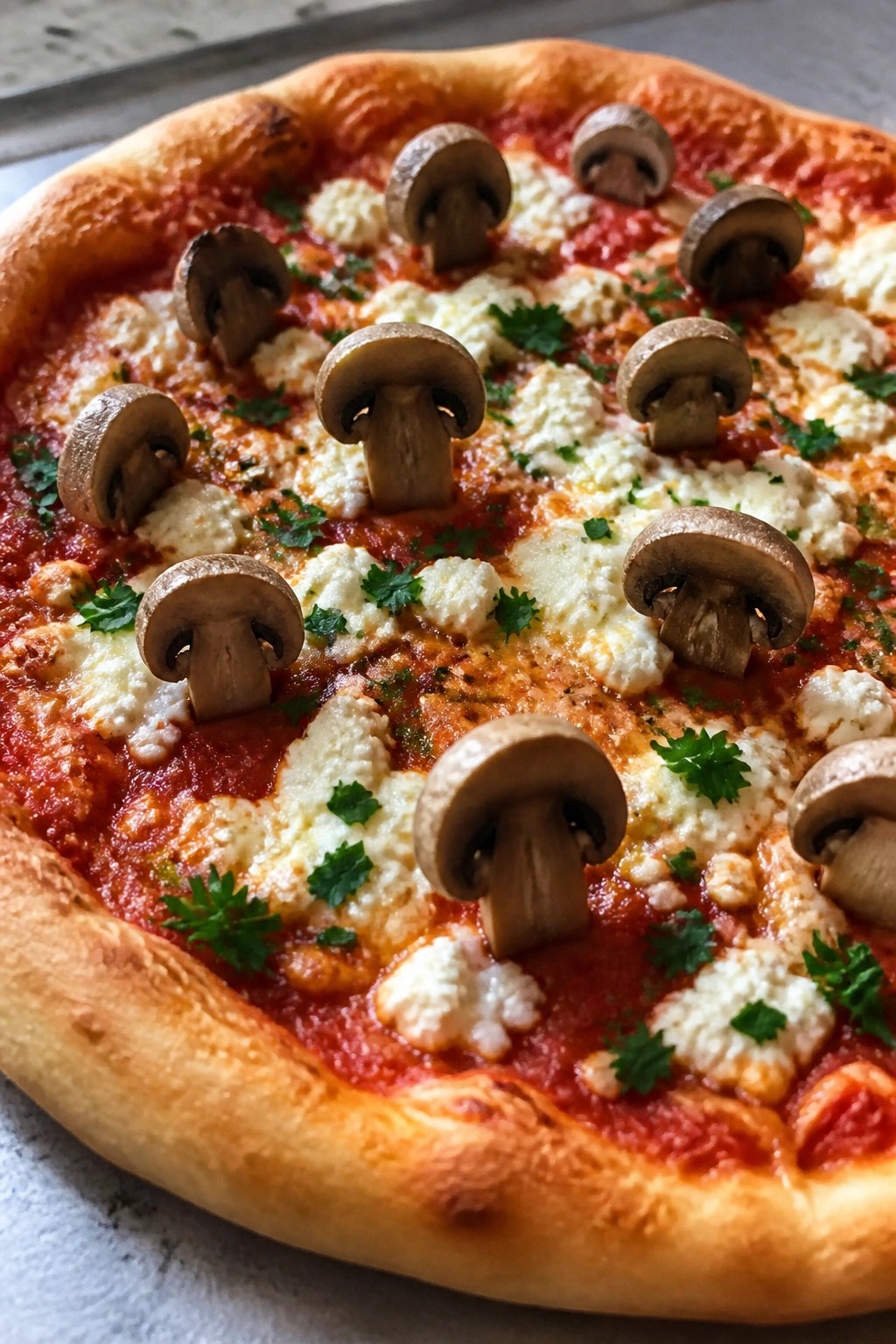 Graveyard Mushroom and Feta Pizza