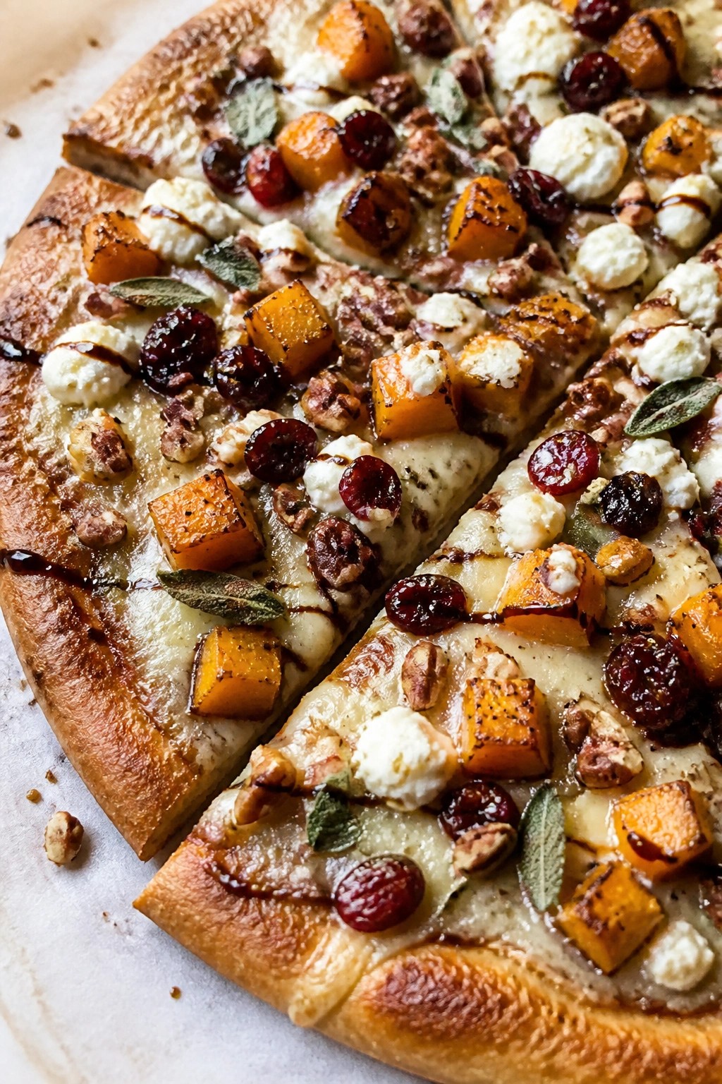 Roasted Squash Cranberry Harvest Pizza