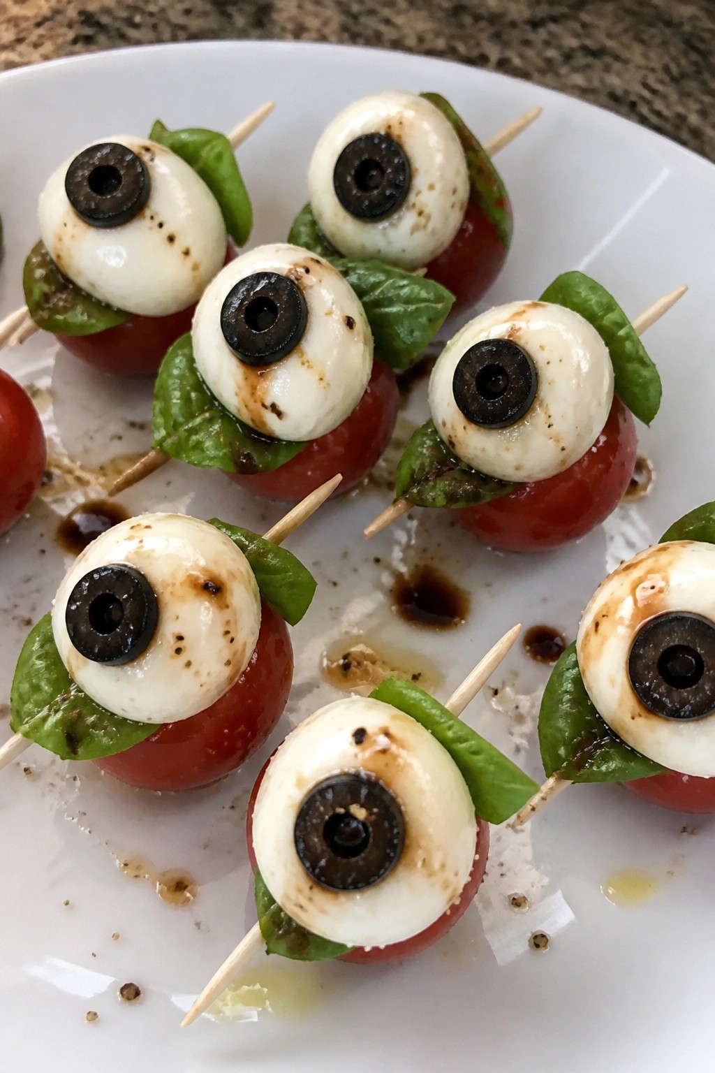 Monster Eyeball Caprese Skewers
