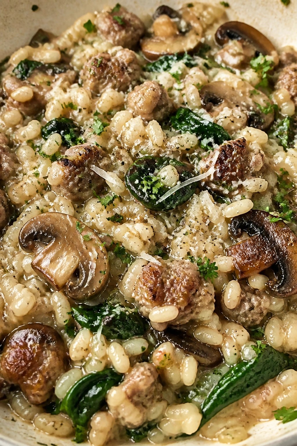 Haunted Forest Mushroom and Sausage Risotto