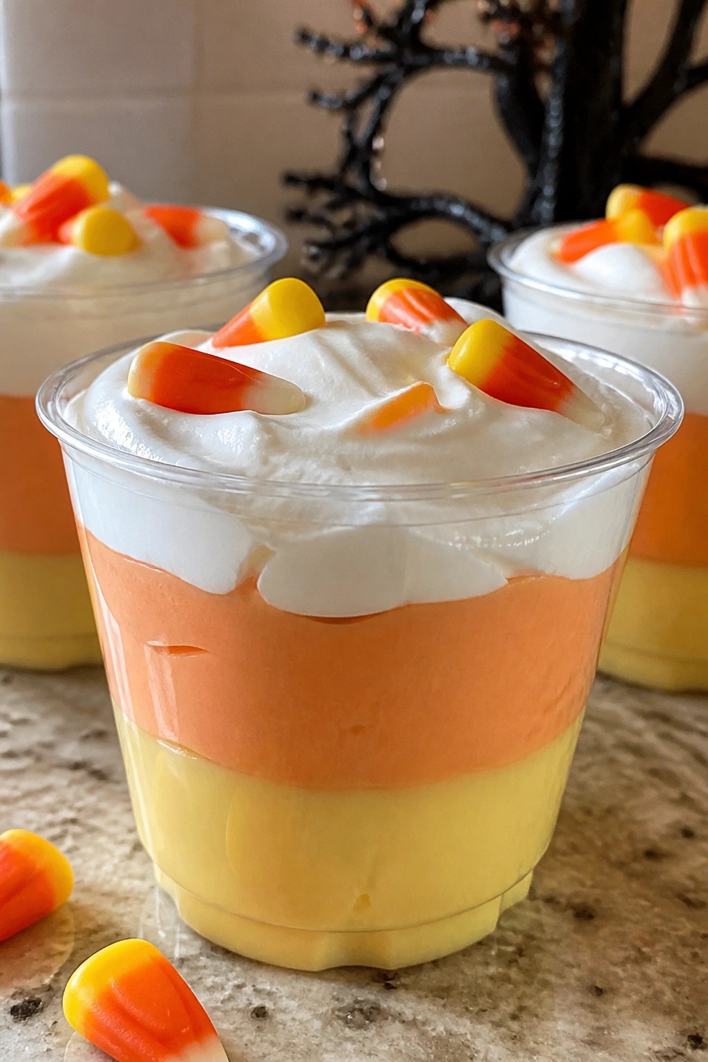 Candy Corn Layered Parfait Cups