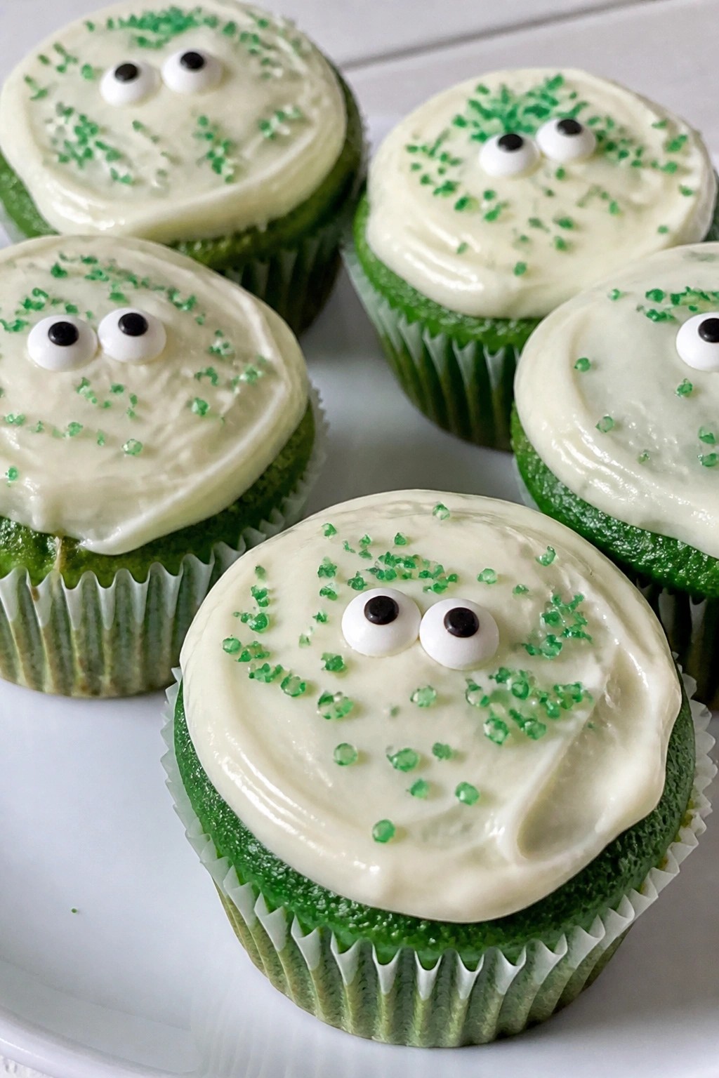 Frankenstein Green Velvet Cupcakes