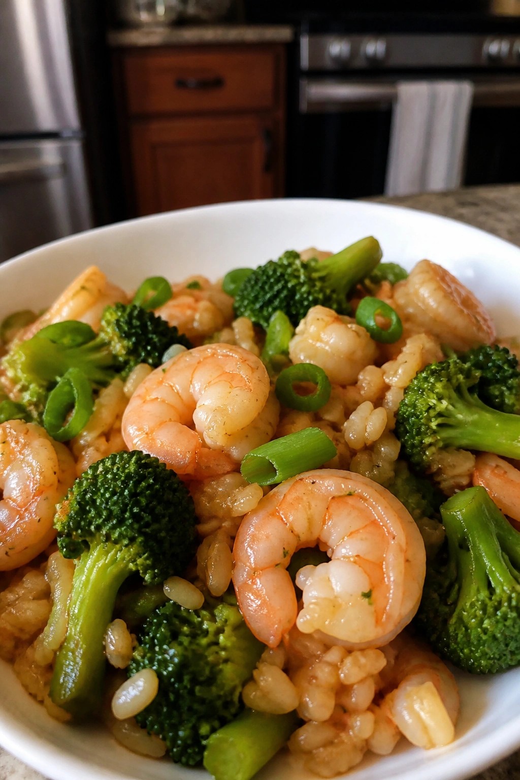 Shrimp Stir-Fry with Broccoli and Brown Rice