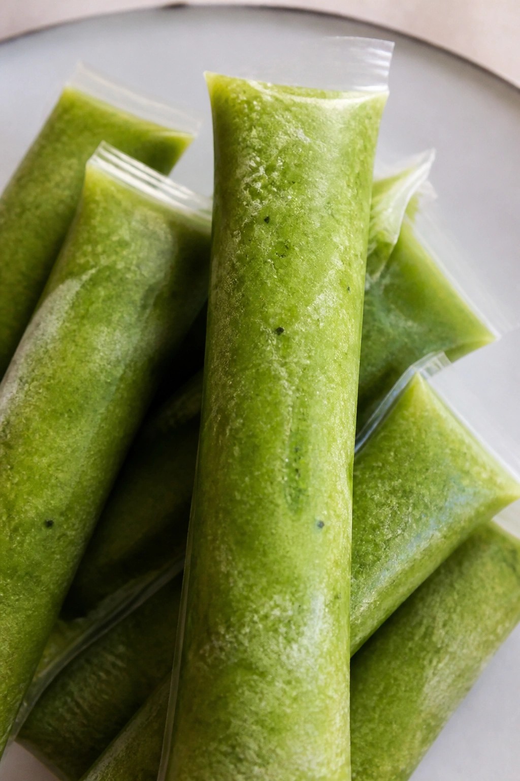 Monster Green Smoothie Pops with Spinach, Banana, and Kiwi