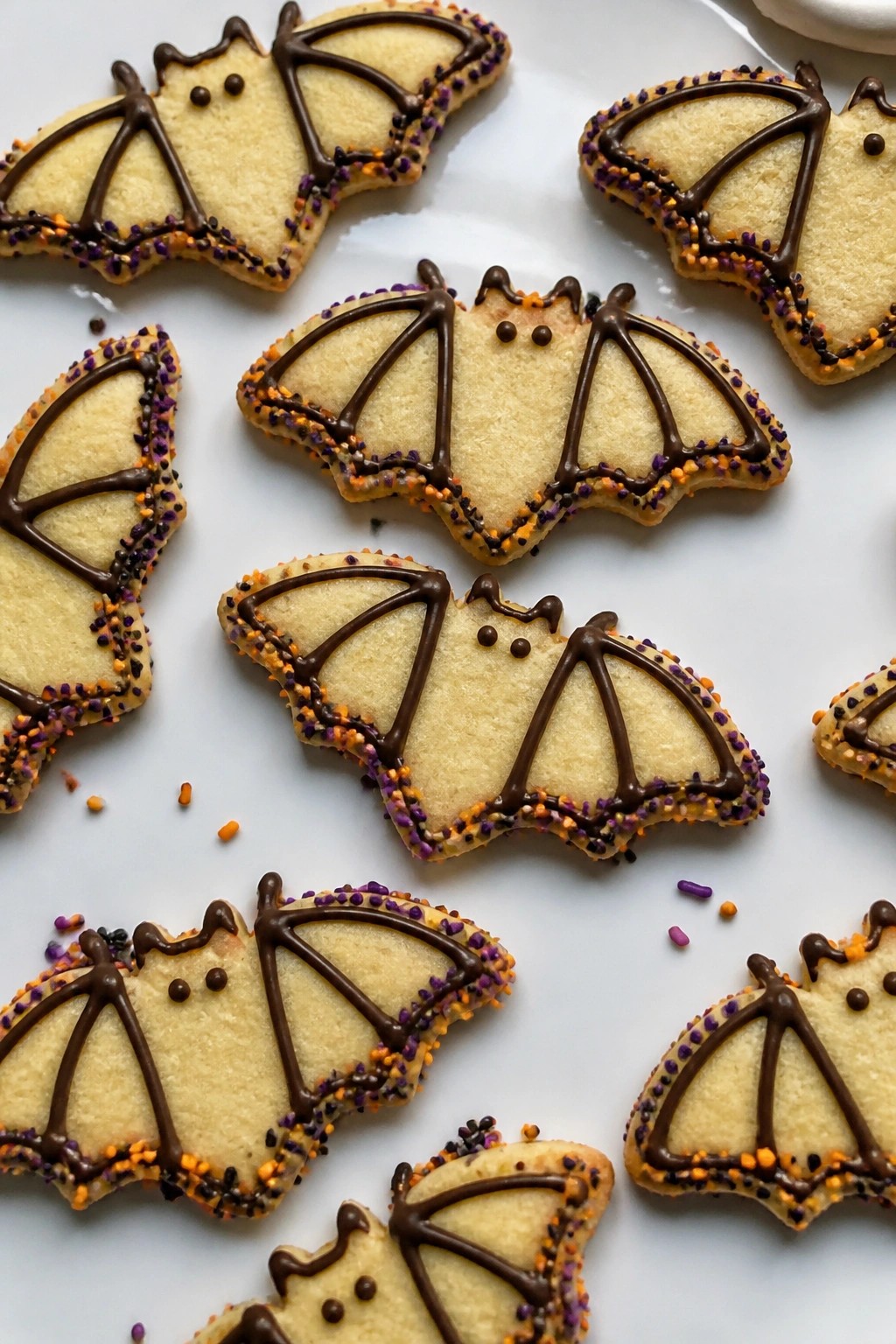Bat Wing Halloween Sprinkle Cookies