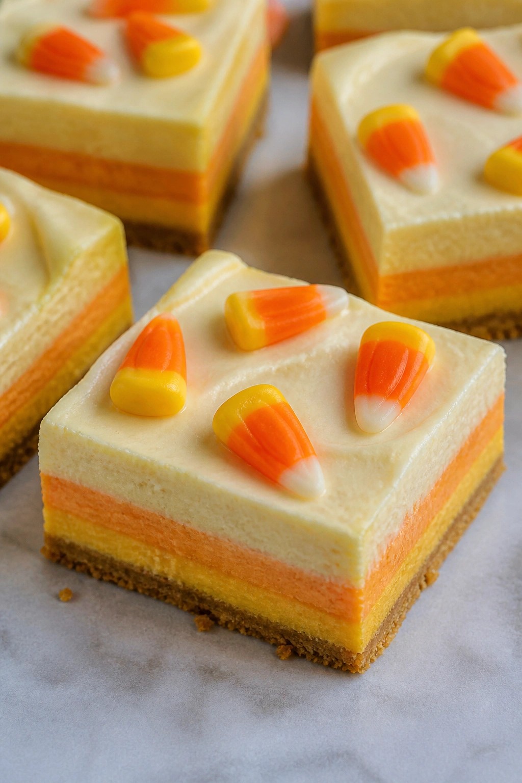 Candy Corn Cheesecake Bars