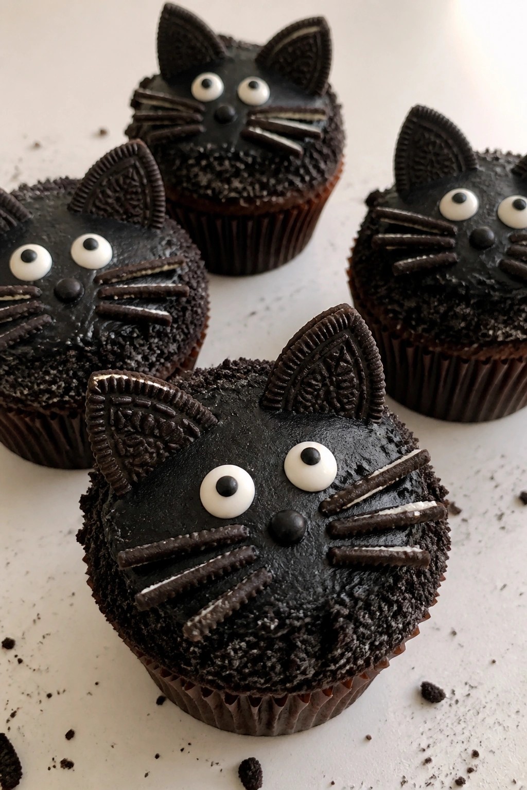 Black Cat Oreo Cupcakes