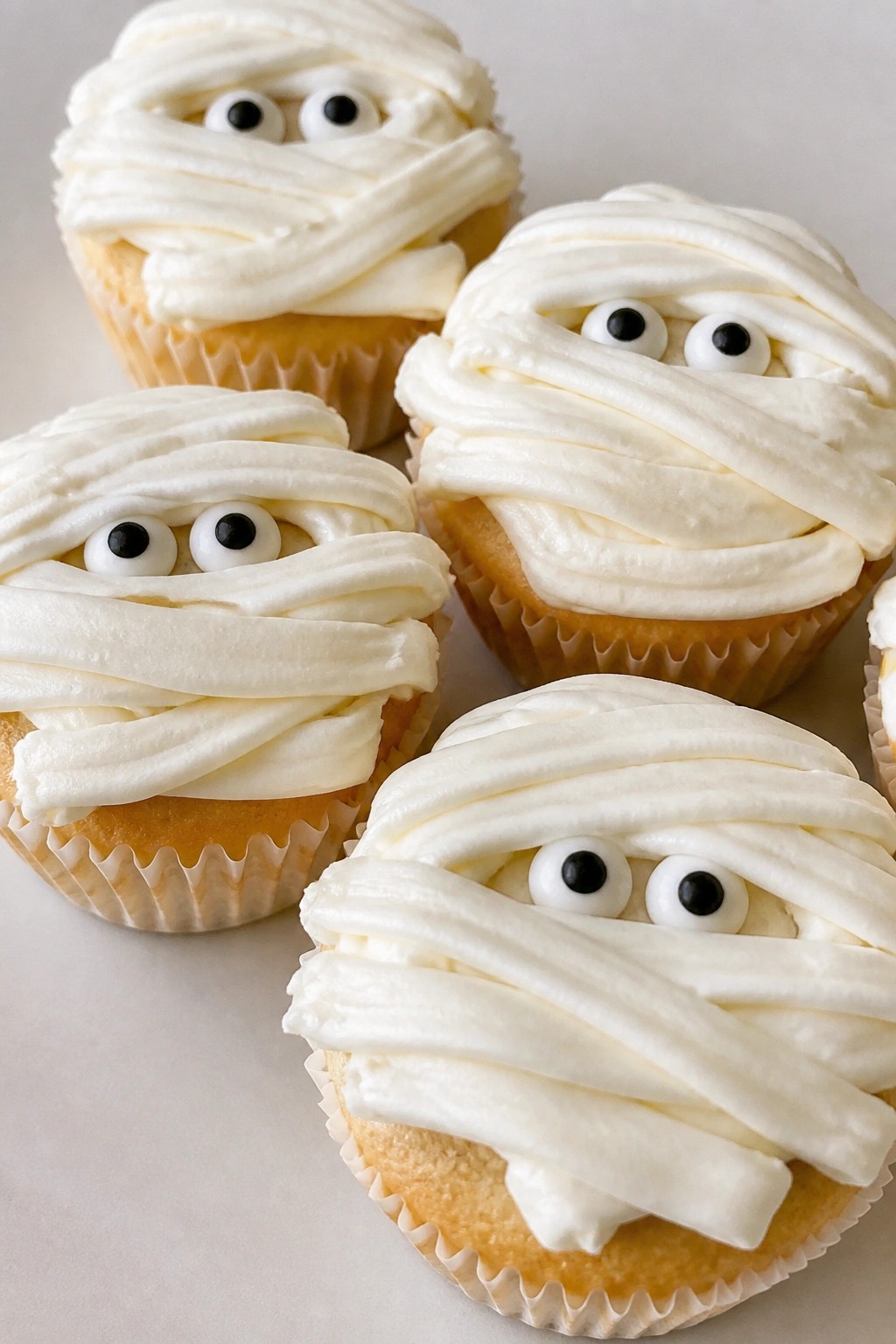 Mummy Vanilla Buttercream Cupcakes