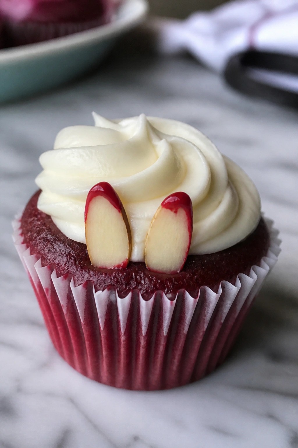 Vampire Fang Red Velvet Cupcakes