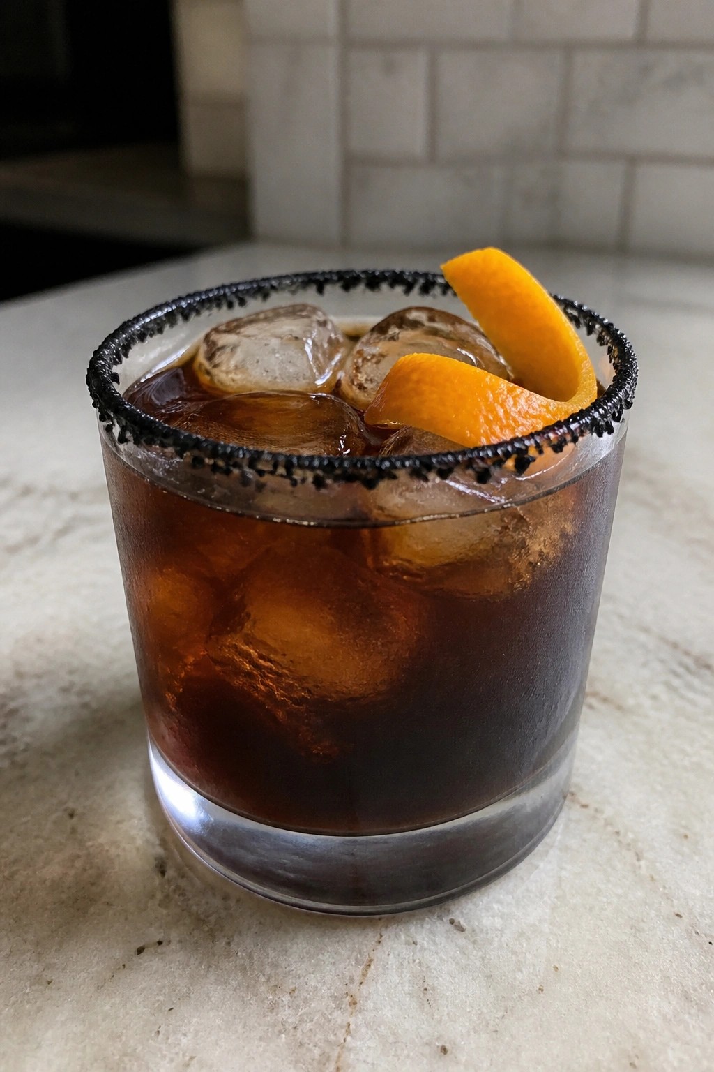 Smoky Black Salt Mezcal Old Fashioned