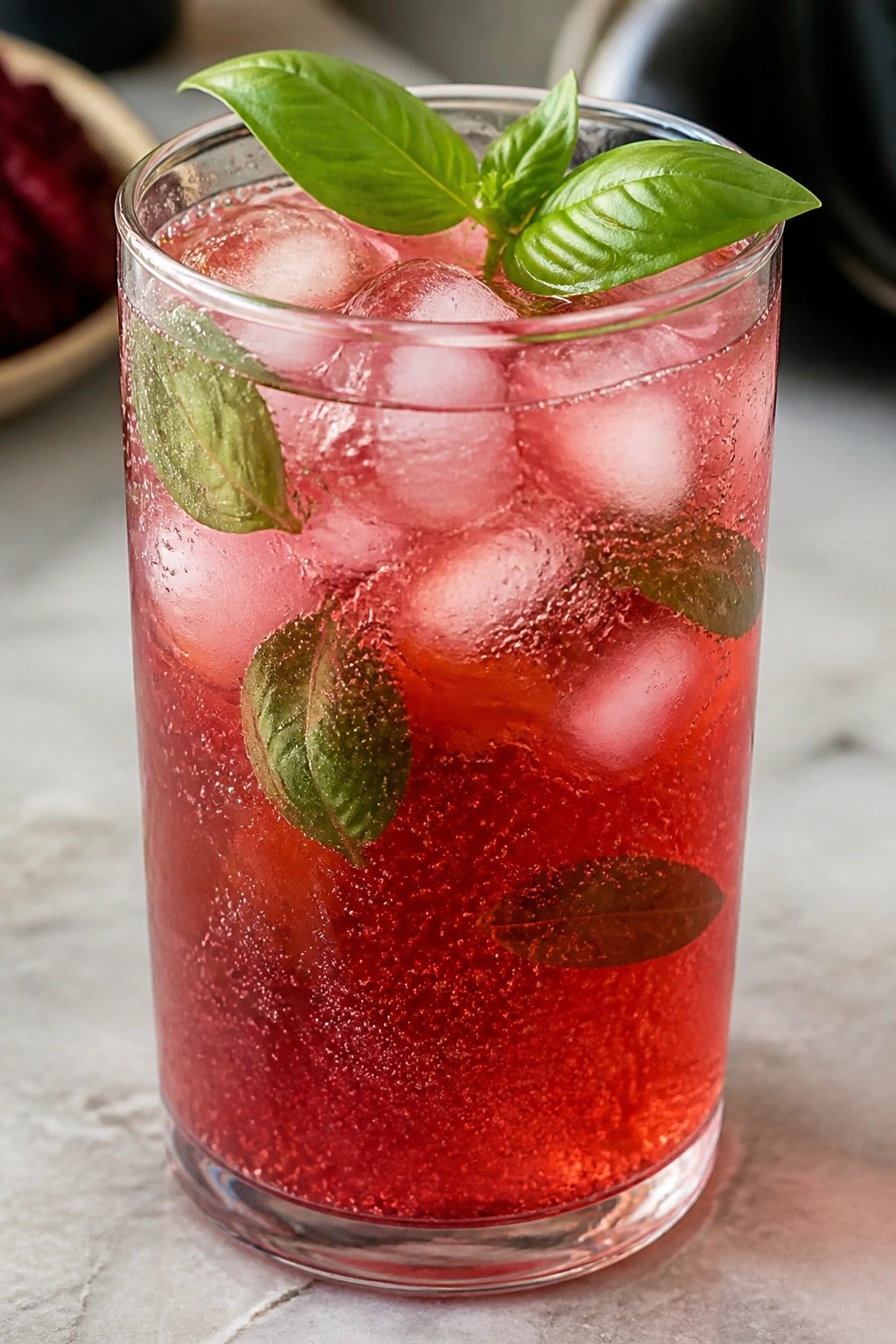 Tart Cherry Basil Bat Bite Spritz