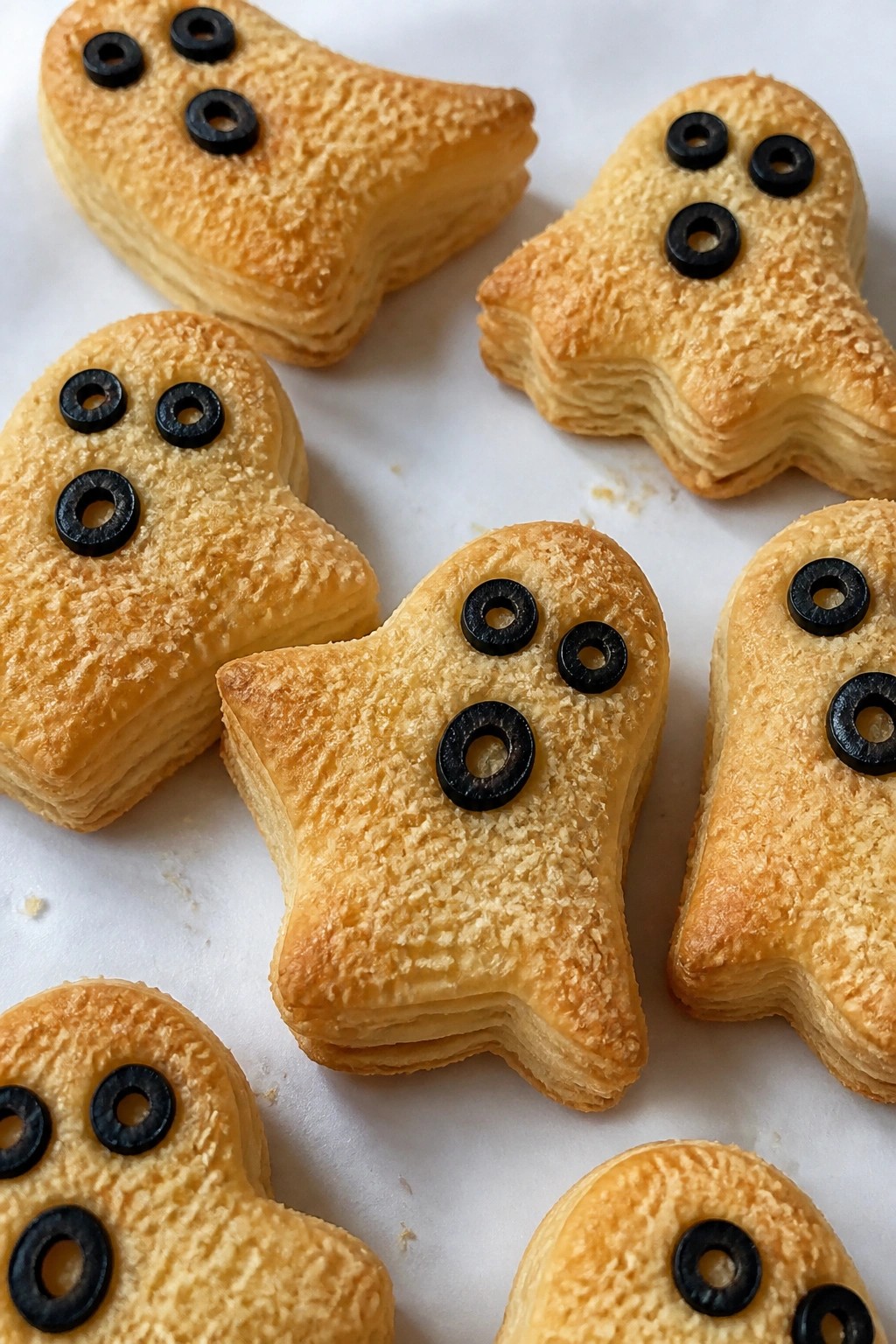 Ghostly Parmesan Puff Pastry Bites