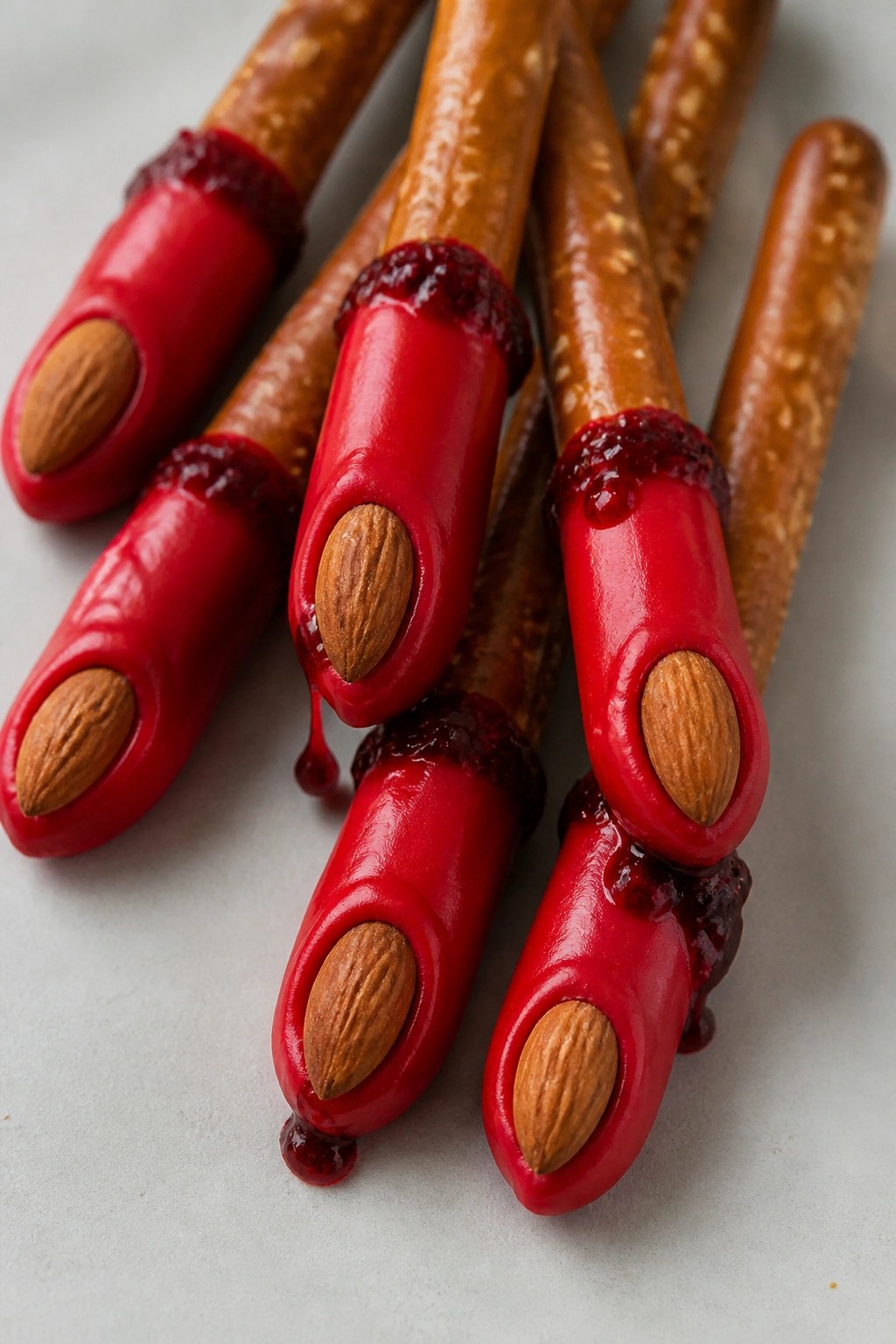 Bloody Finger Pretzel Rods