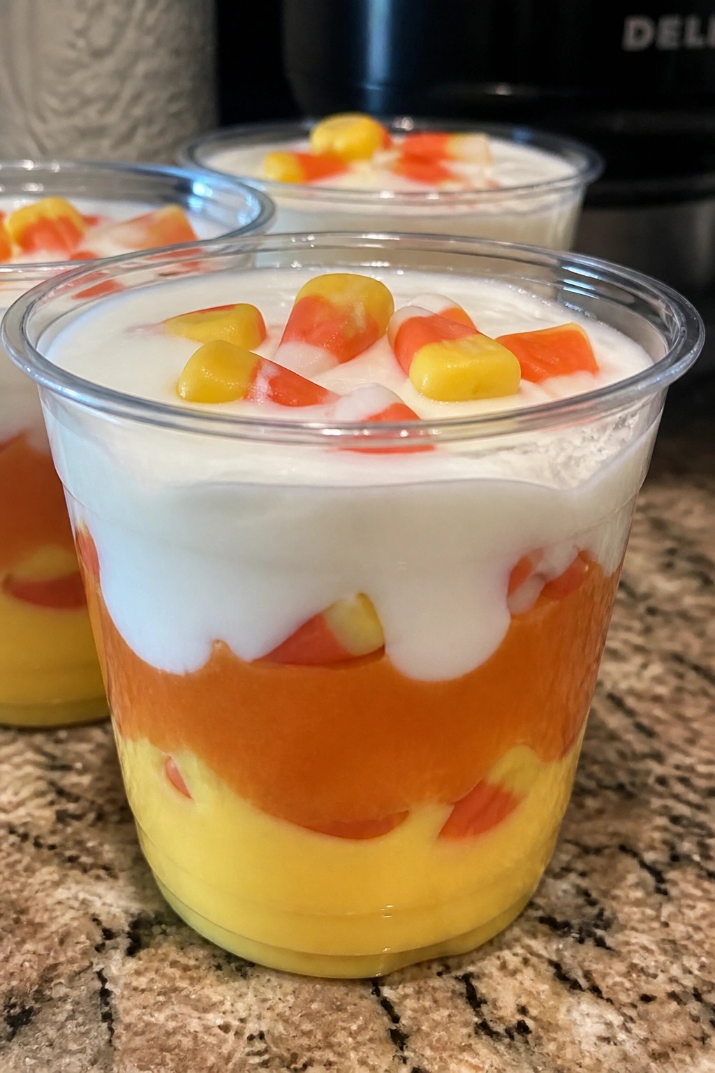 Candy Corn Yogurt Parfait Cups