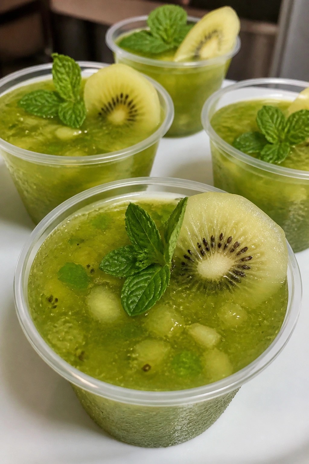Herbal Mint Kiwi Rum Slime Shots