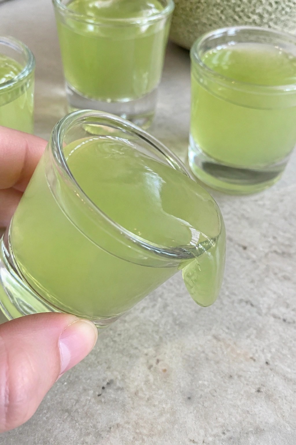 Oozing Honeydew Melon Rum Slime Shots