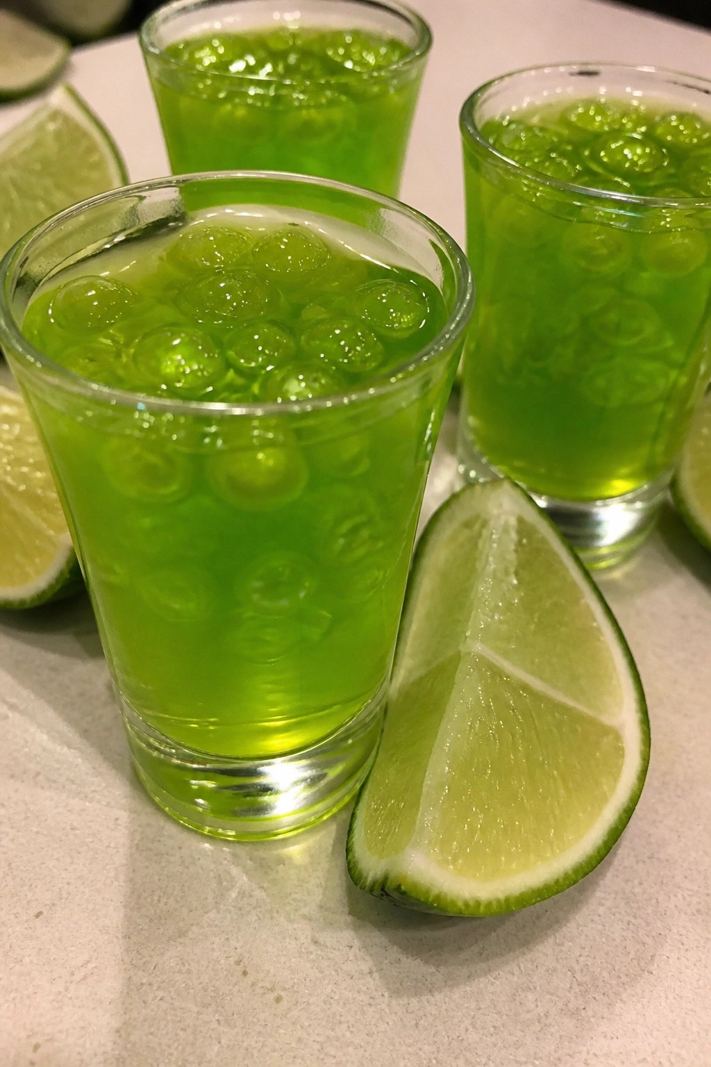 Popping Boba Toxic Lime Slime Shots