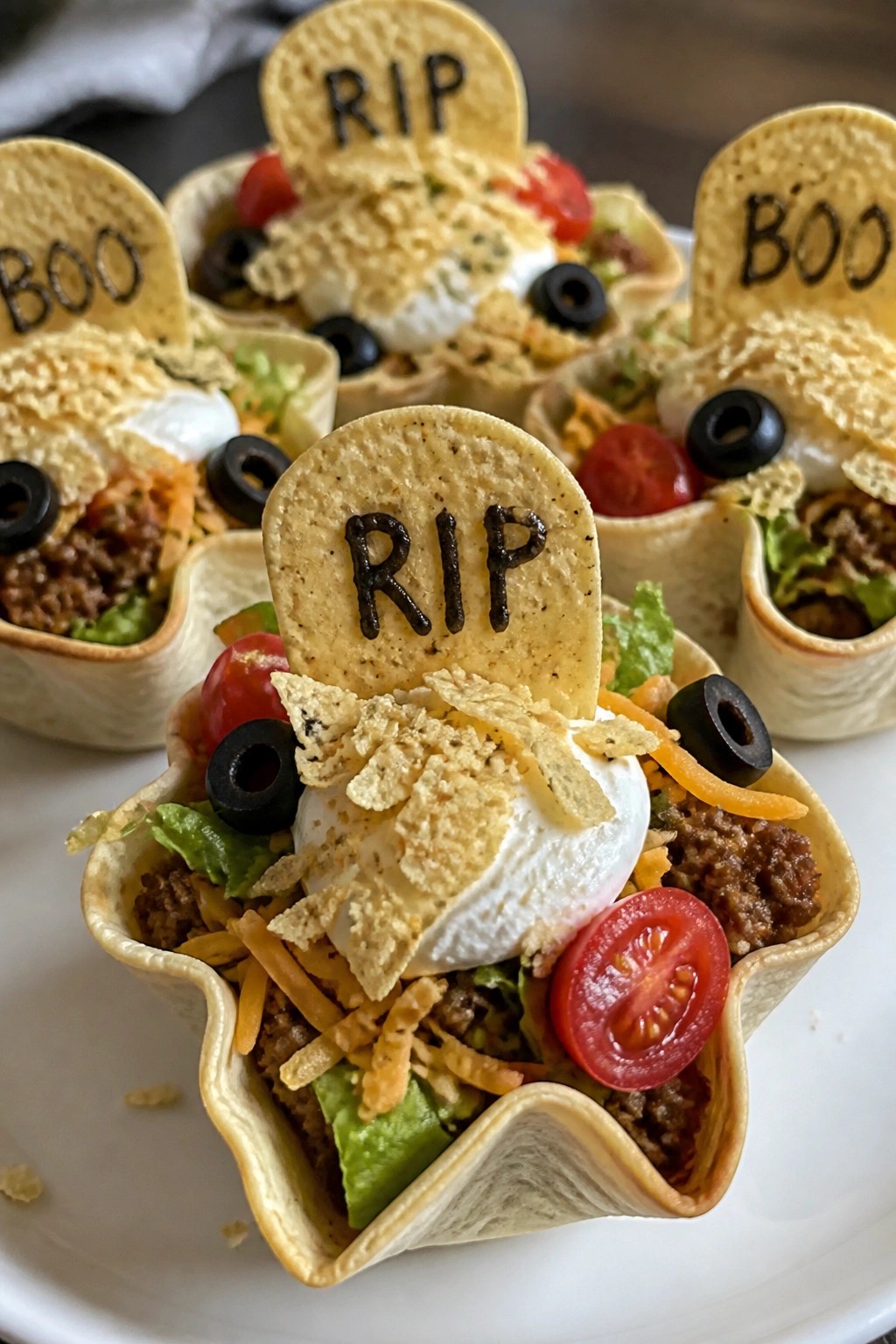 Graveyard Taco Salad Cups