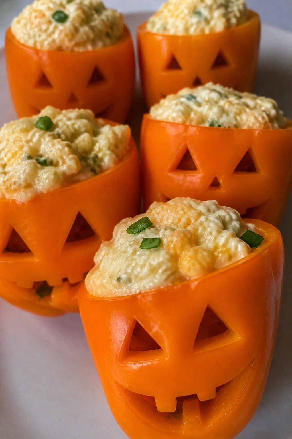 Jack-o'-Lantern Stuffed Mini Bell Peppers