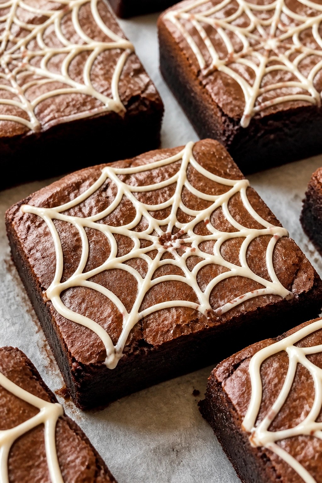 Chocolate Spiderweb Brownies