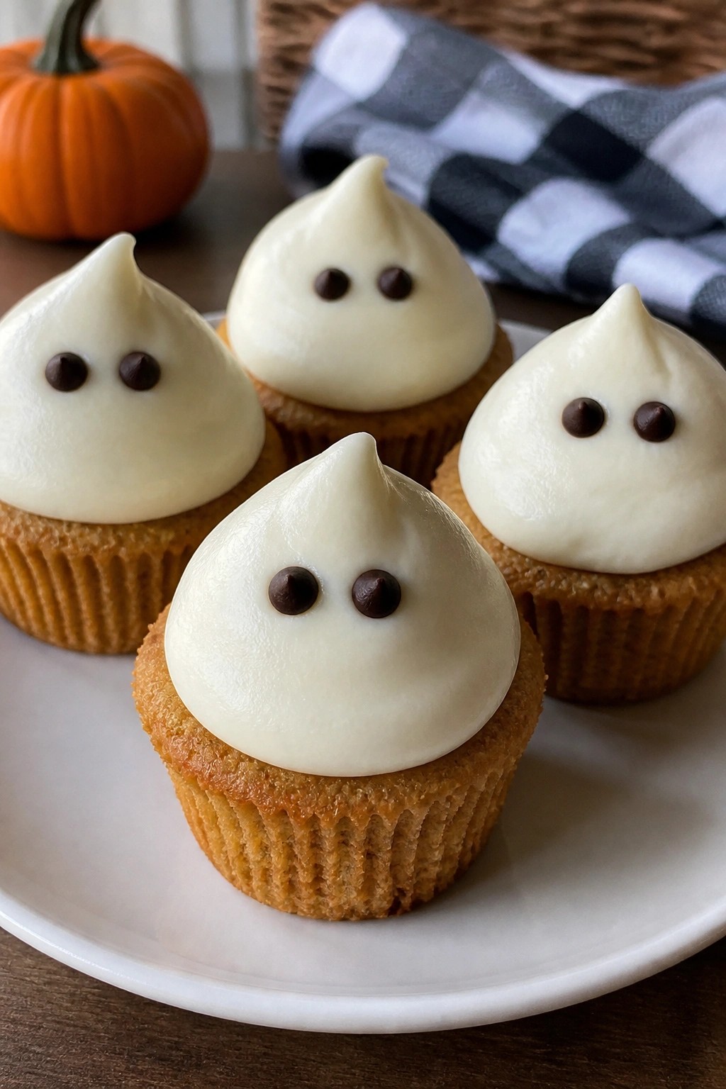 Pumpkin Spice Ghost Cupcakes
