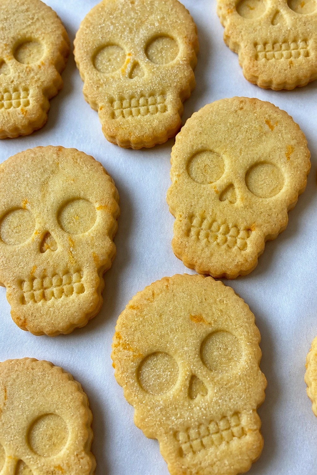 Skull-Shaped Orange Sugar Cookies