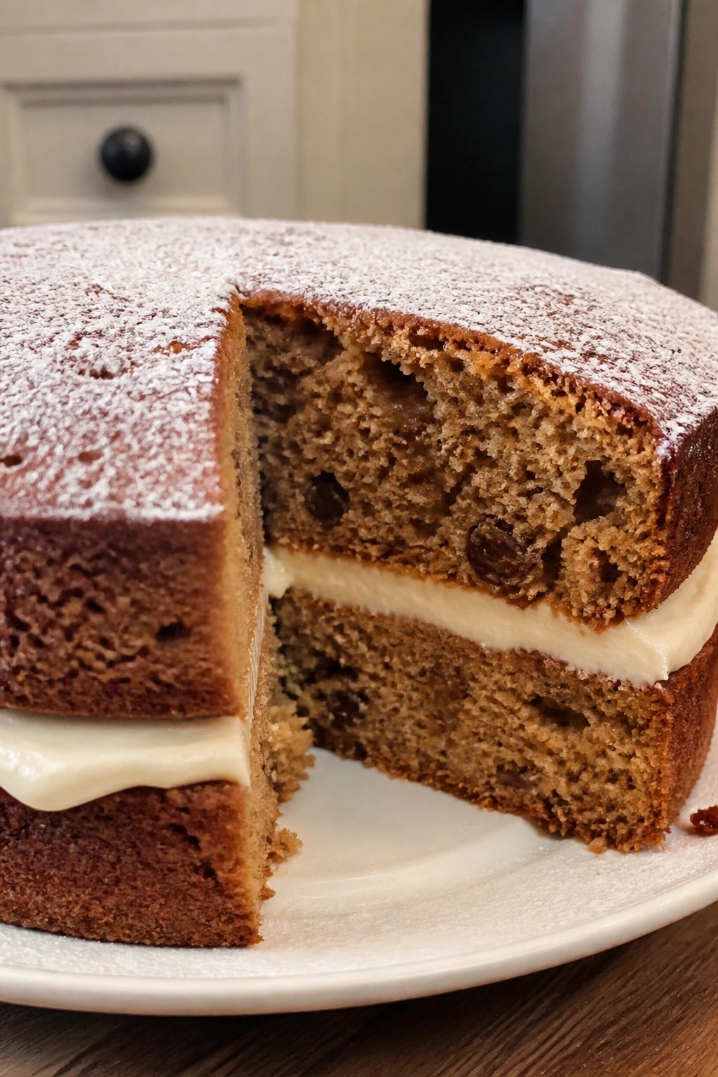 Date and Cinnamon Cake with Brandy Cream Filling