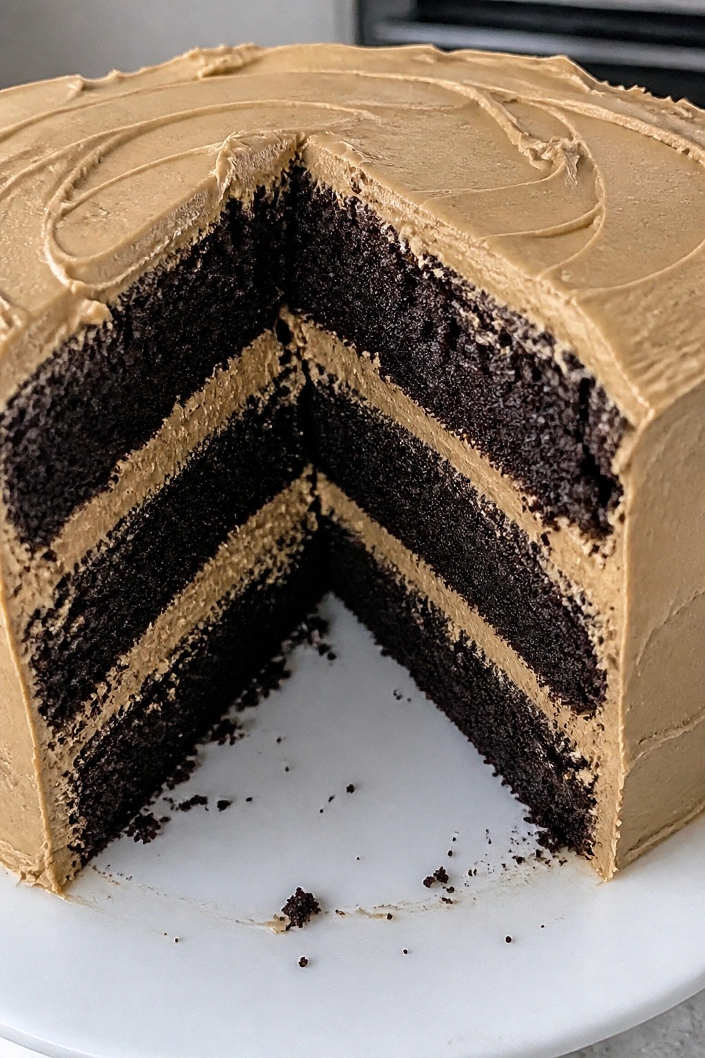 Stout and Whiskey Layer Cake with Coffee Frosting