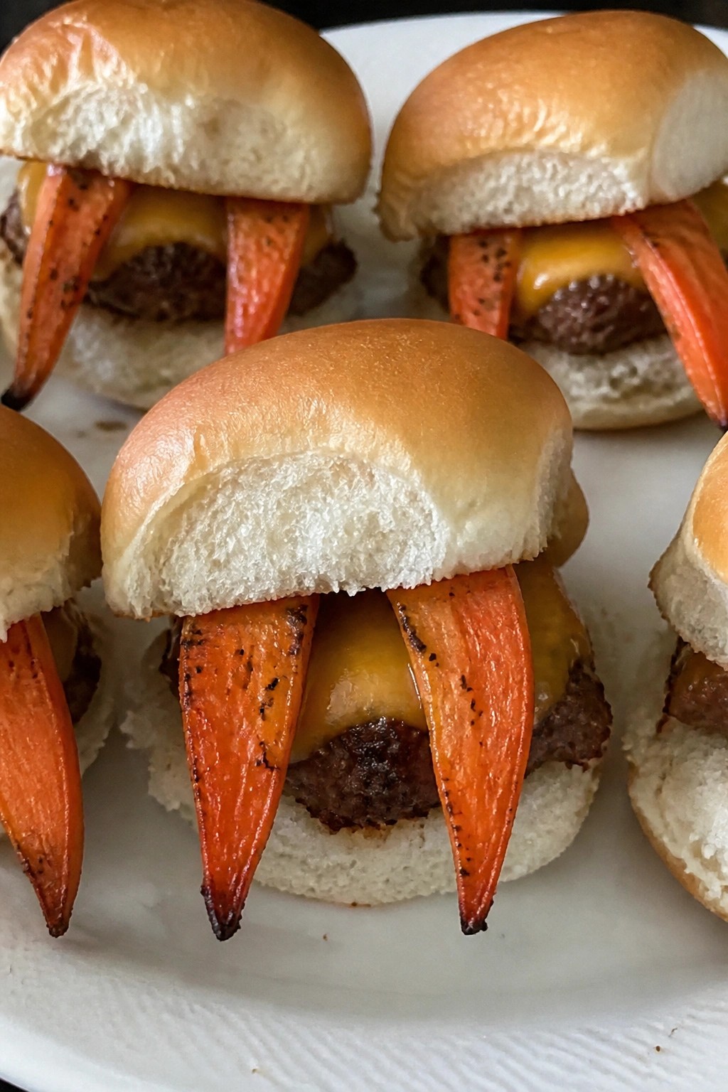 Vampire Bite Sliders with Roasted Carrot “Fangs”