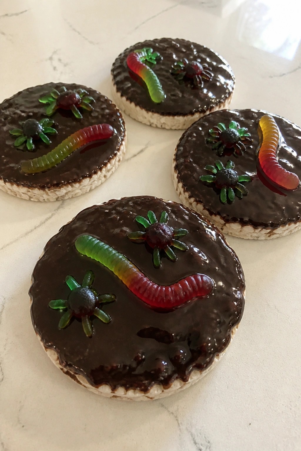 Creepy Crawler Chocolate-Dipped Rice Cakes