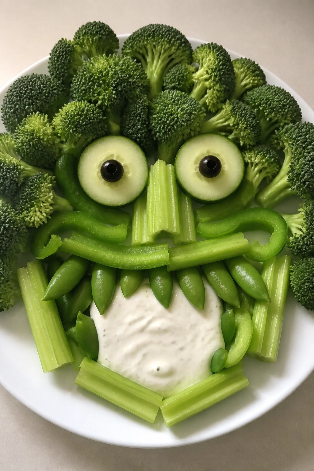 Monster Green Veggie Platter with Ranch Dip