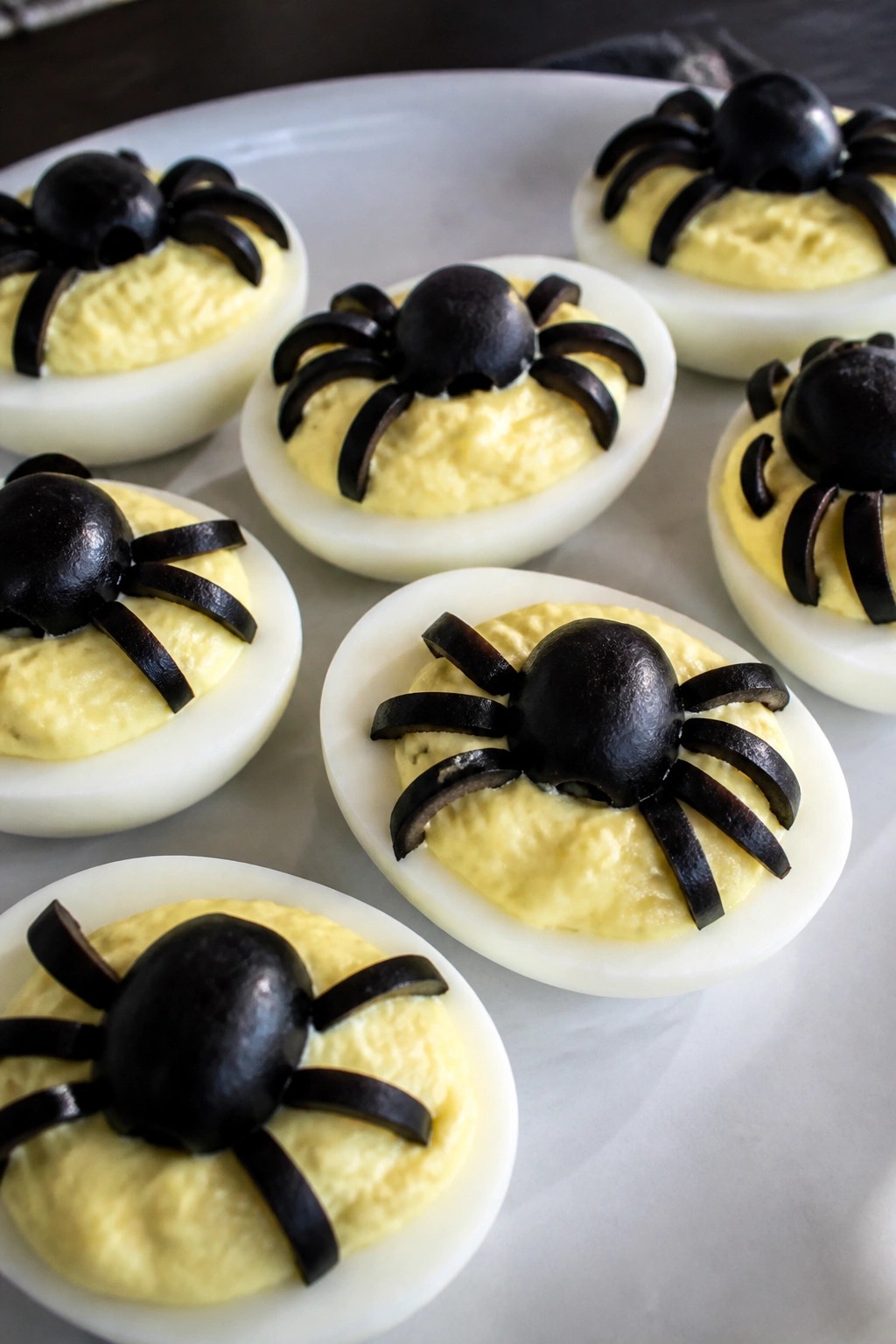 Black Olive Spider Deviled Eggs