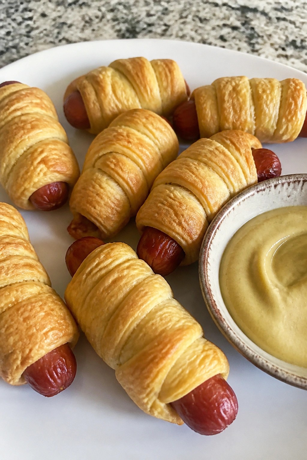 Mummy-Wrapped Cocktail Sausages with Mustard Dip