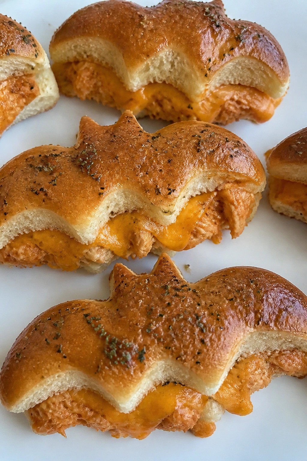 Bat-Shaped Buffalo Chicken Sliders